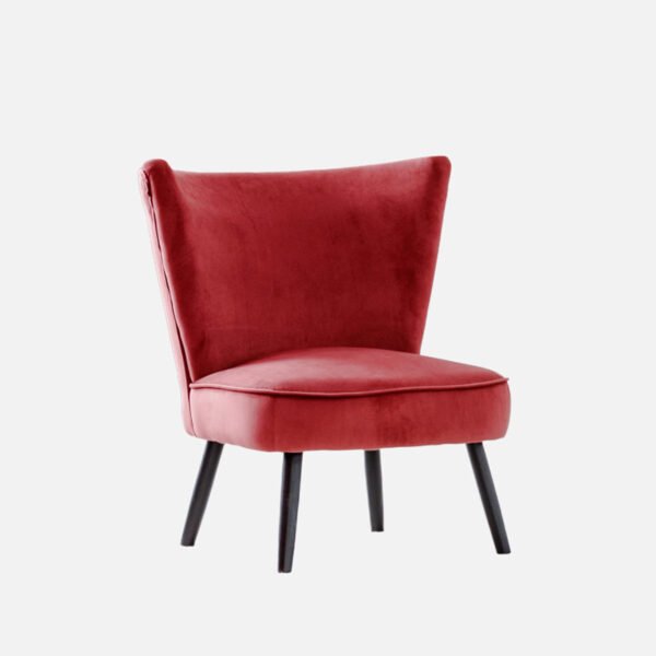 Elegant Red Velvet Accent Chair with a Red Velvet Upholstery