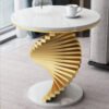 Modern White Round Metal Side Table