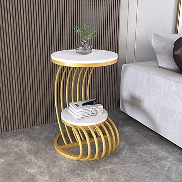 Coffee Table Wood Top and Metal Frame Sofa Side Table