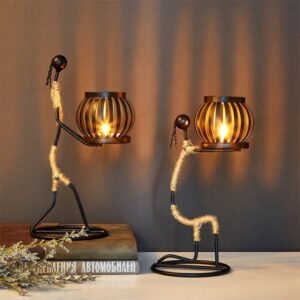 Arctic Abstract Character Sculpture Candle Holder Metal Candlestick