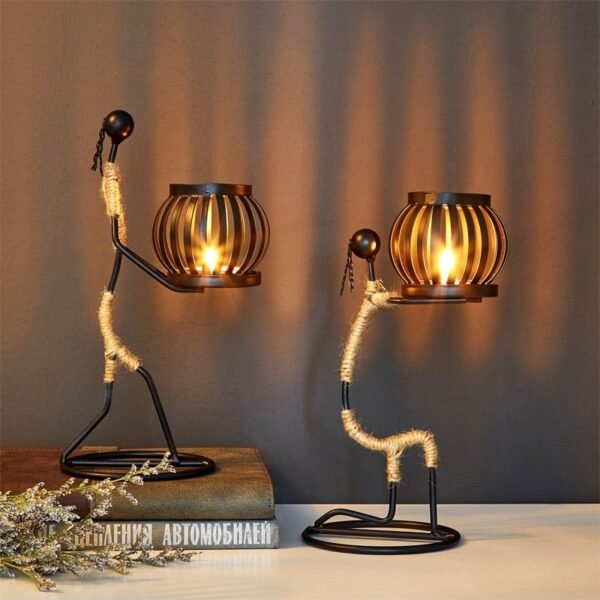 Arctic Abstract Character Sculpture Candle Holder Metal Candlestick
