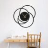 Black Large Modern Metal Wall Clock 1