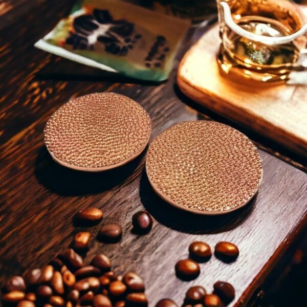Flat Hammered Copper Coasters